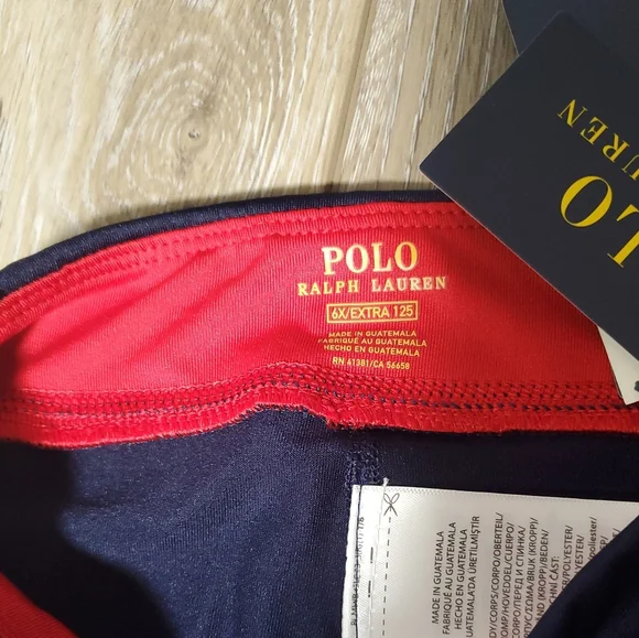 Ralph Lauren girl's navy with red, gold  leggings Sailboat, flag, stars Size 6x - Picture 5 of 9